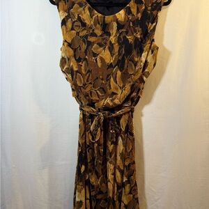 Connected Apparel Brown and Black Maxi Dress